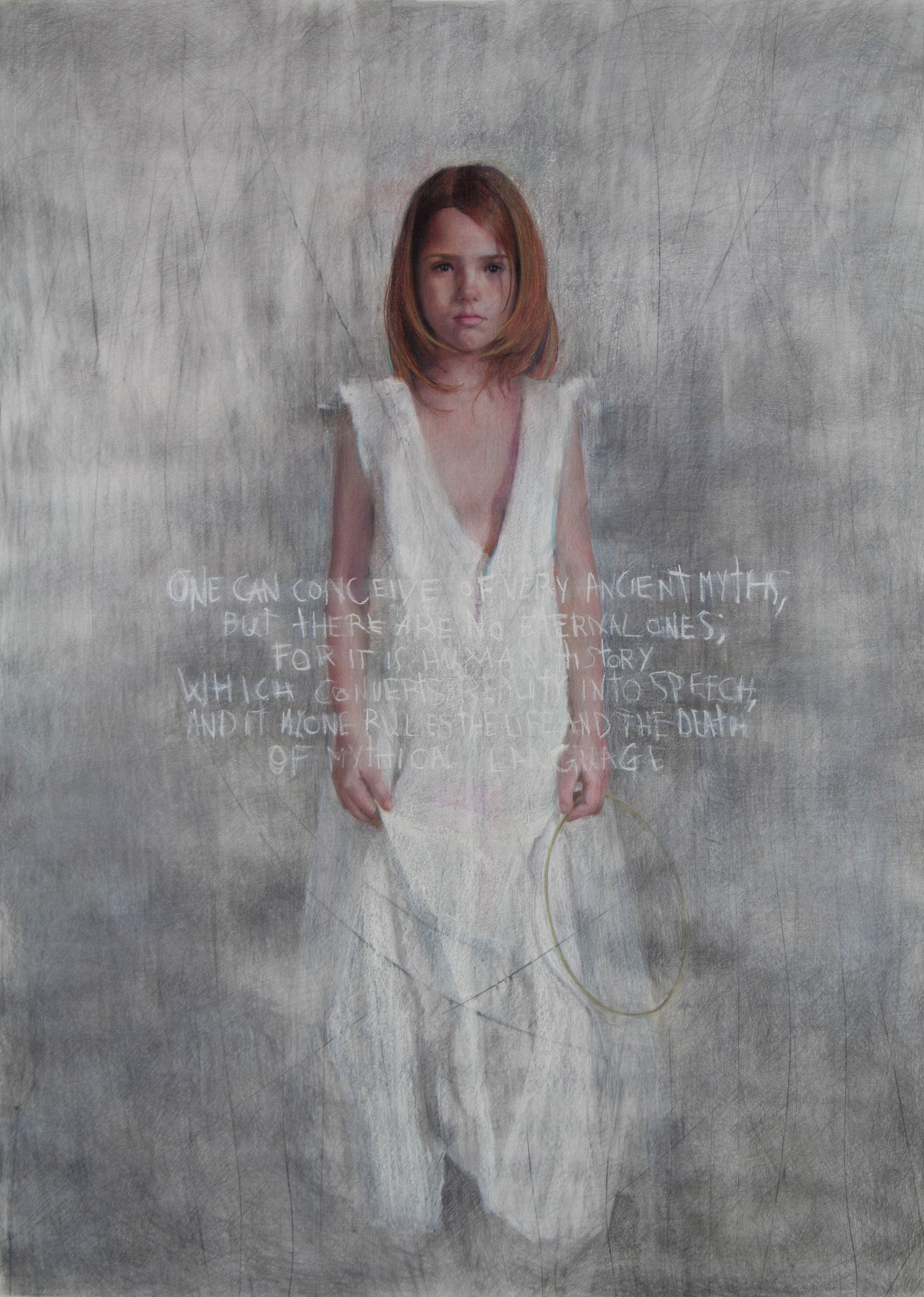 İsimsiz- Untitled, 2014, Kağıt üzerine kuruboya- coloured pencil on paper, 150x110 cm